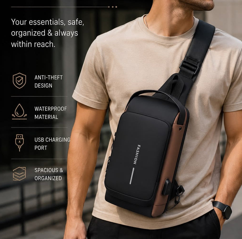 Anti-Theft Crossbody Shoulder & Chest Sling Bag